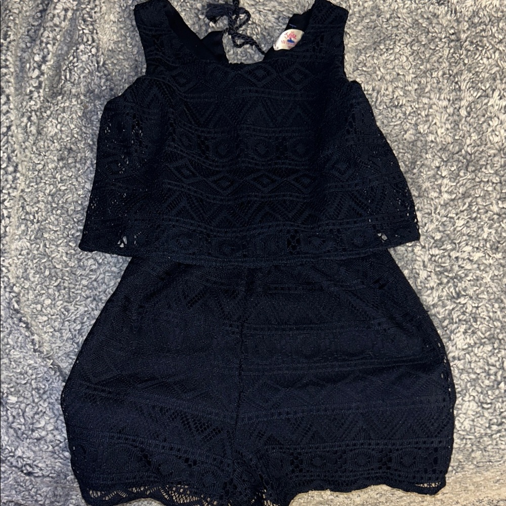 Navy lace  Sleeveless romper